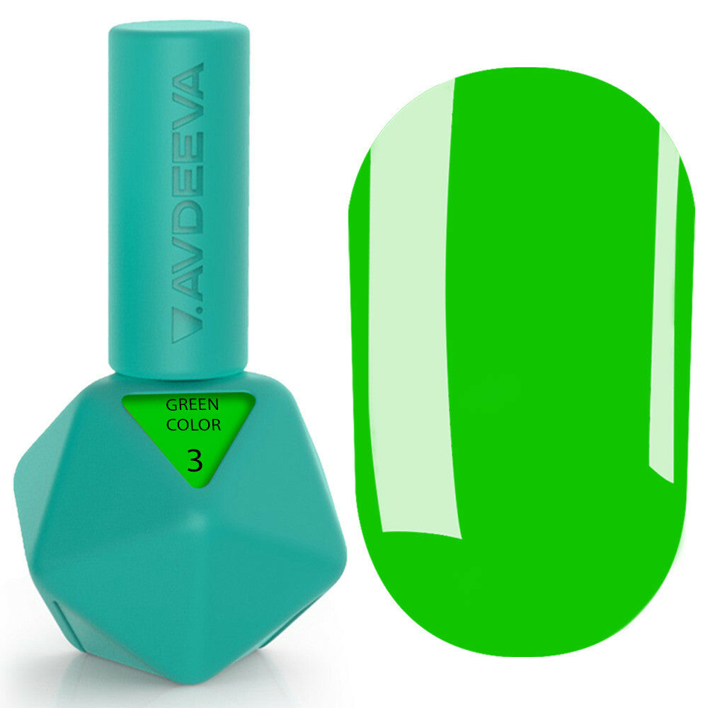 Gel Polish Victoria Avdeeva GREEN COLOR 3 – Bright Neon Green 12ml