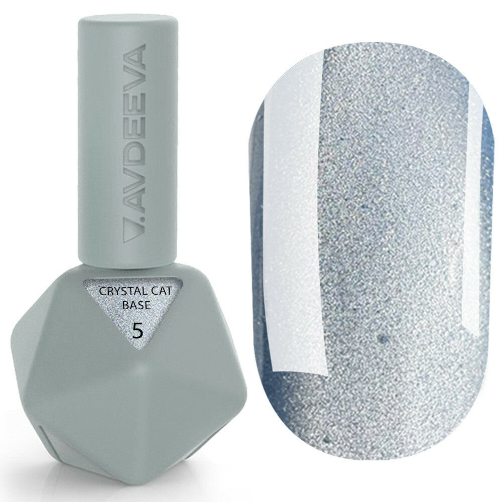 Victoria Avdeeva CRYSTAL CAT BASE 5 – Cool Silver Camouflage Base with "Cat Eye" Effect 12ml