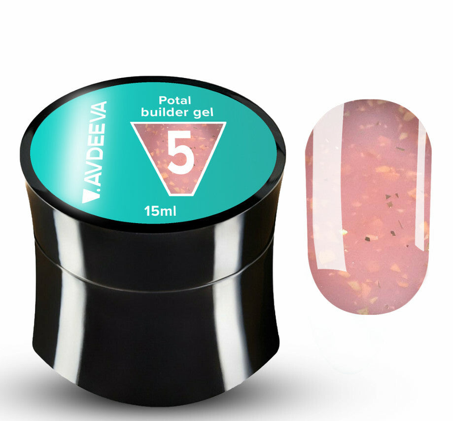 Modeling gel AVDEEVA Potal builder gel No. 05 – light pink with a light caramel undertone 15ml