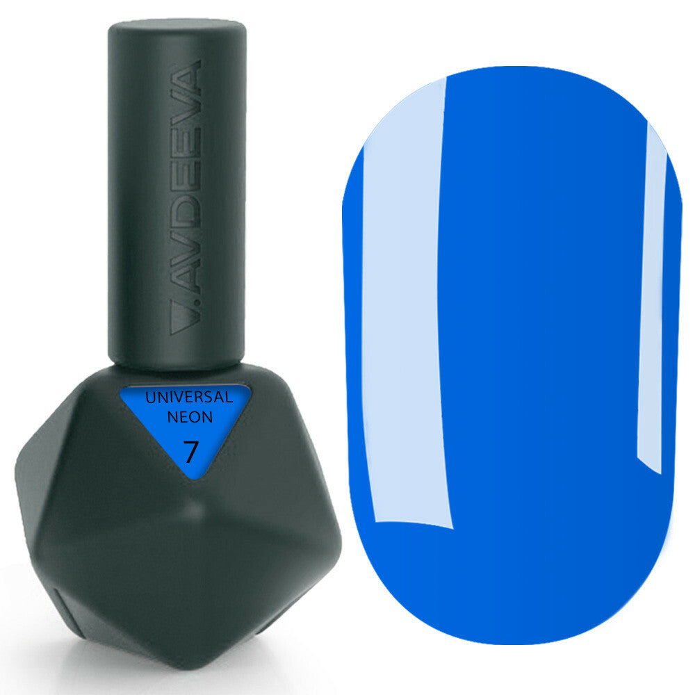 UNIVERSAL GEL NEON 7 Victoria Avdeeva – Neonblaues Liquid Acrylgel zum Modellieren und Verstärken 12ml