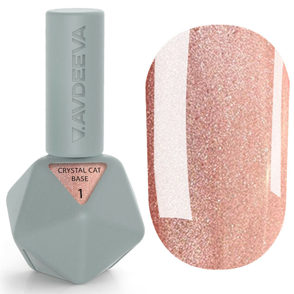 Victoria Avdeeva CRYSTAL CAT BASE 1 – Rose Gold Camouflage Base with "Cat Eye" Effect 12ml