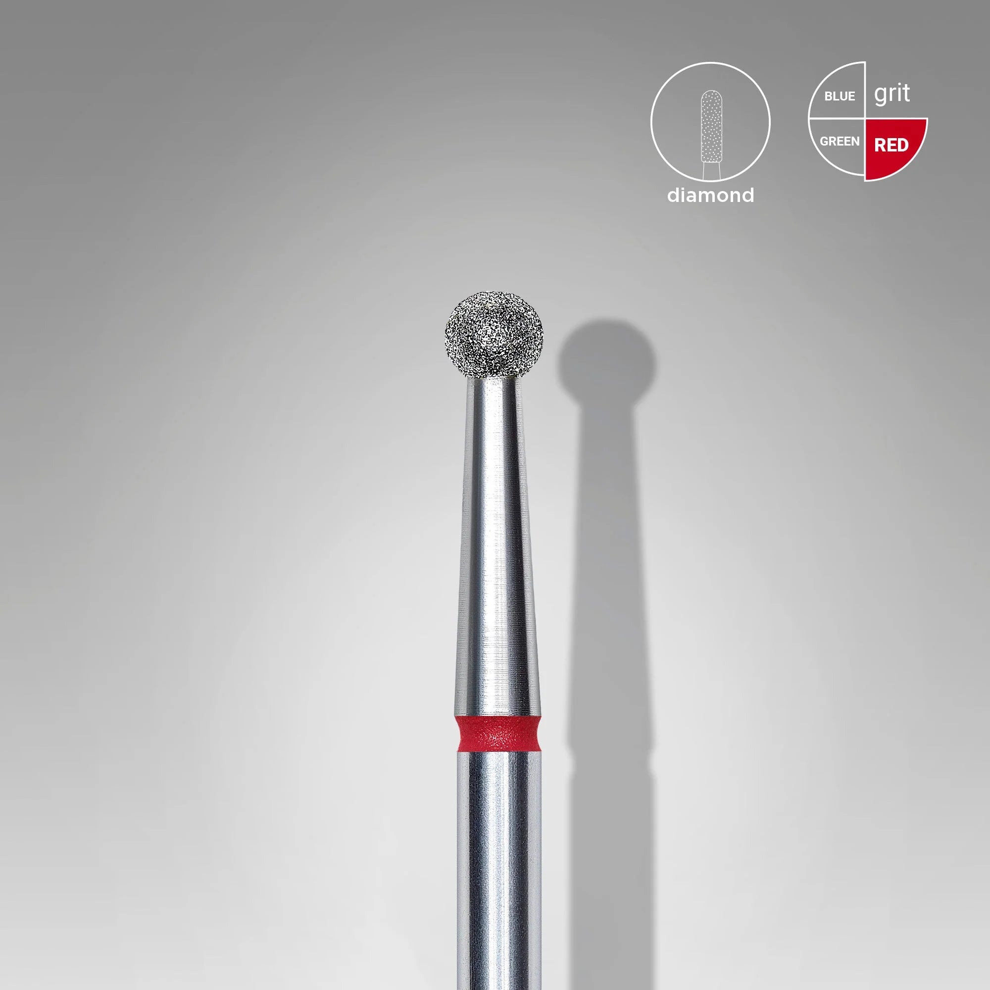 Diamond nail drill bit ball red EXPERT head diameter 2,7 mm