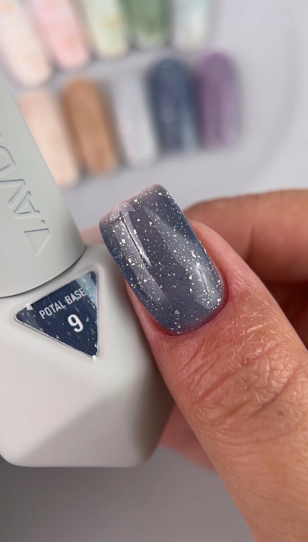 Victoria Avdeeva POTAL BASE 9 – Deep Blue Camouflage Base with Silver Flakes 12 ml