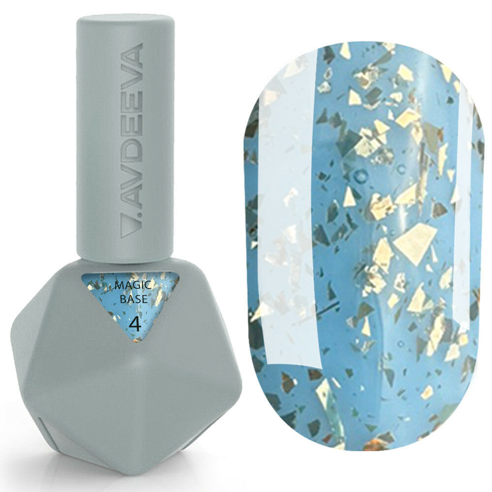 V.Avdeeva MAGIC BASE 4 – Sky Blue Camouflage Base with Gold Foil 12ml