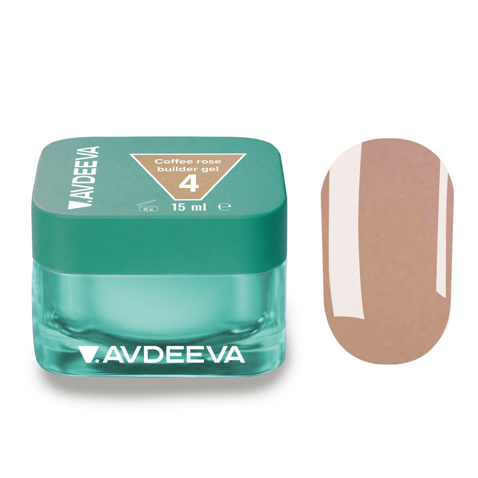 V.AVDEEVA COFFEE ROSE Builder Gel #04 – Warm Beige-Brown 15 ml