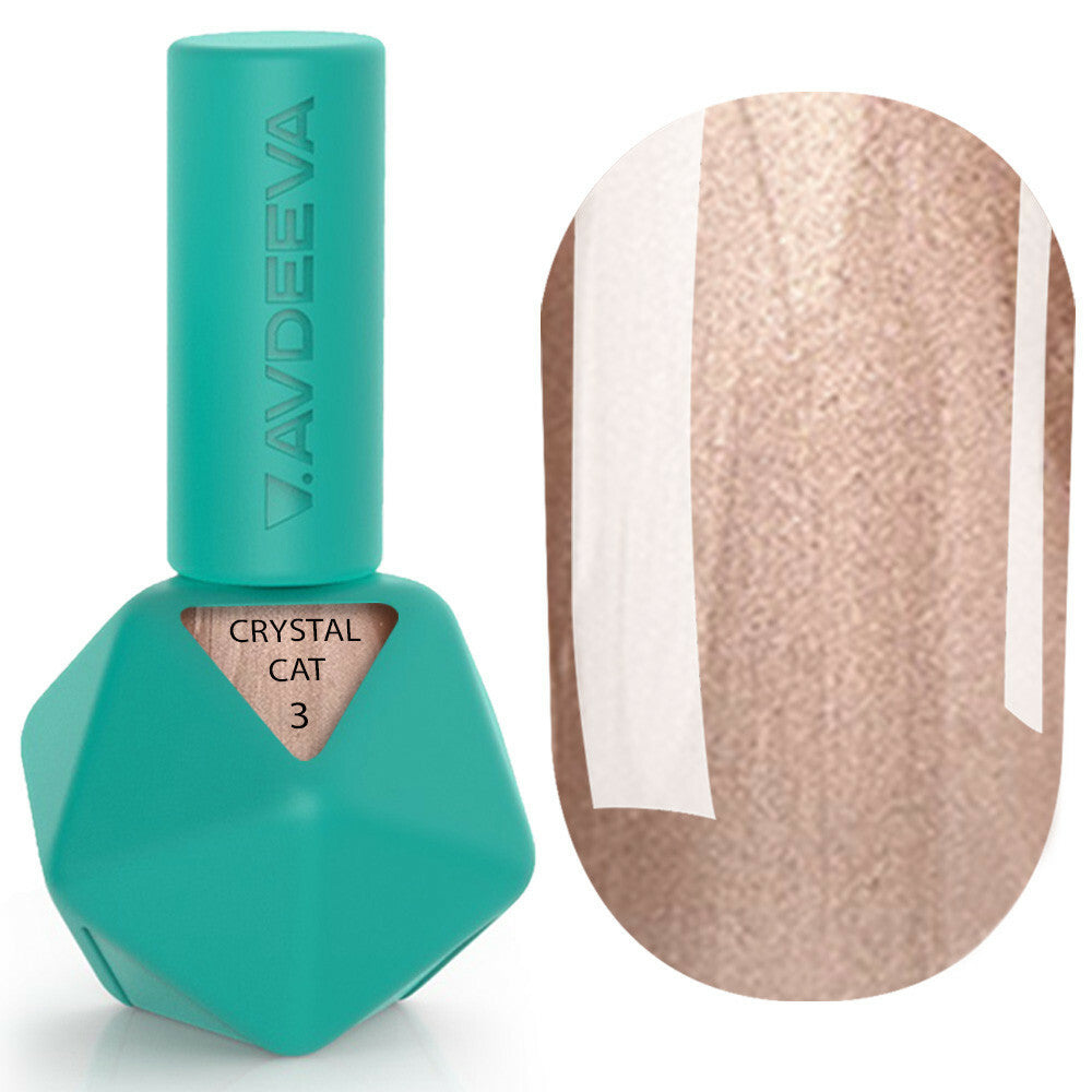 V. Avdeeva Gel Polish CRYSTAL CAT 3 – Crystal Cat Eye in Rosé Champagne 12ml