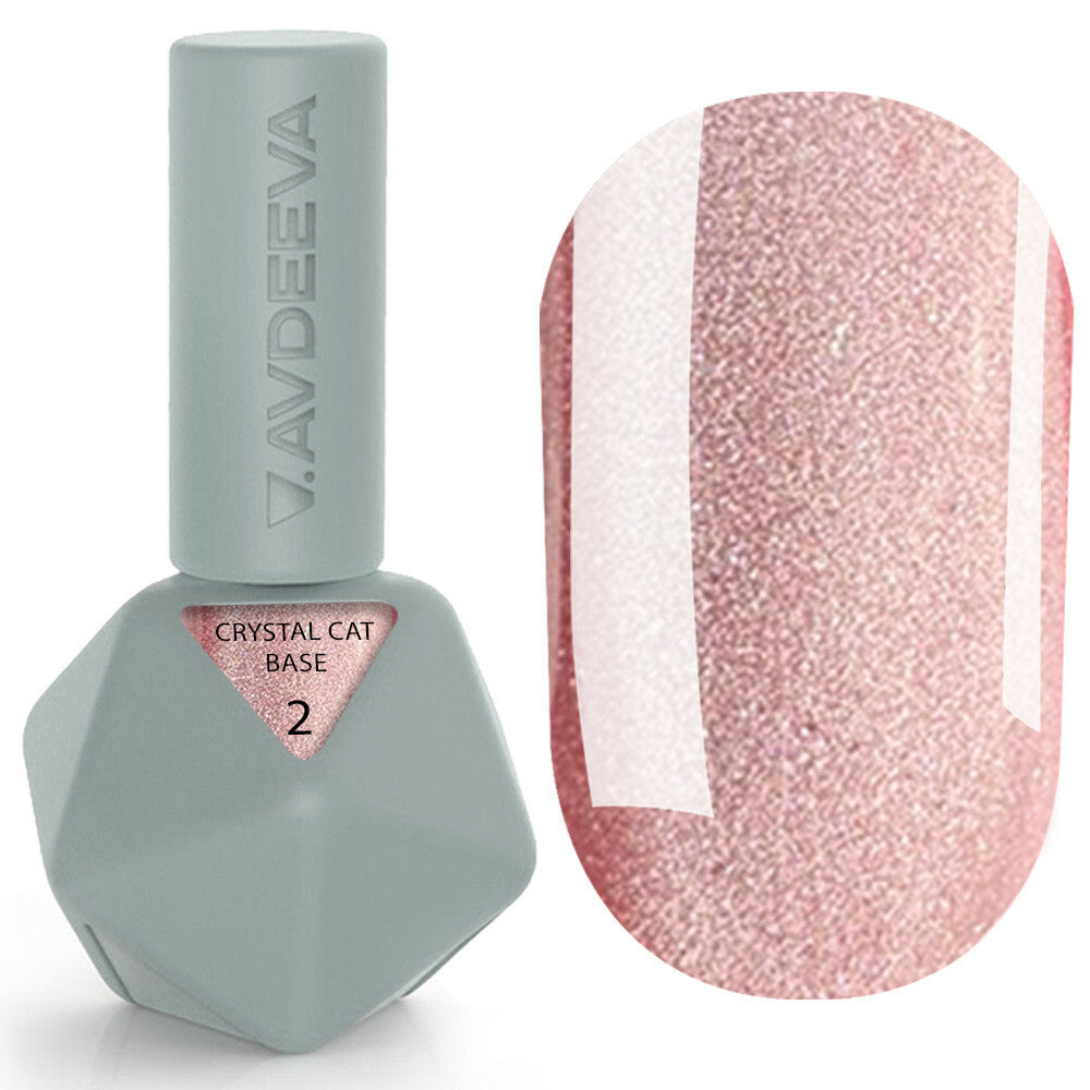 Victoria Avdeeva CRYSTAL CAT BASE 2 – Soft Pink Camouflage Base with "Cat Eye" Effect 12ml