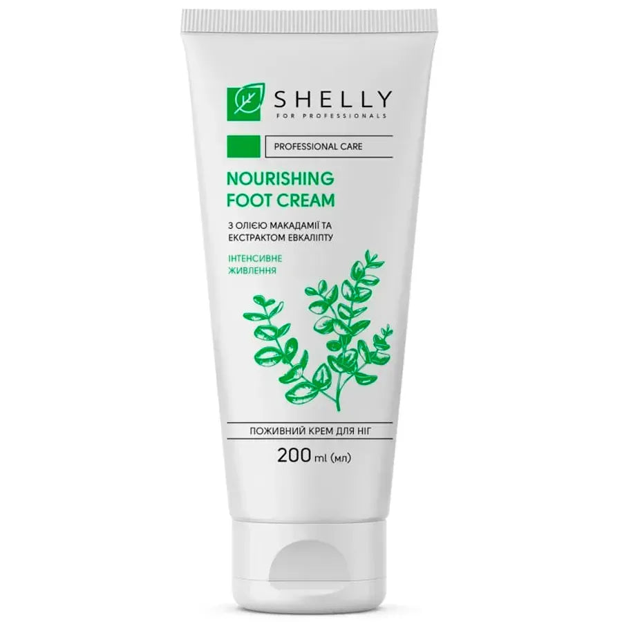 SHELLY. Nourishing foot cream with macadamia oil and eucalyptus extract, 200 ml