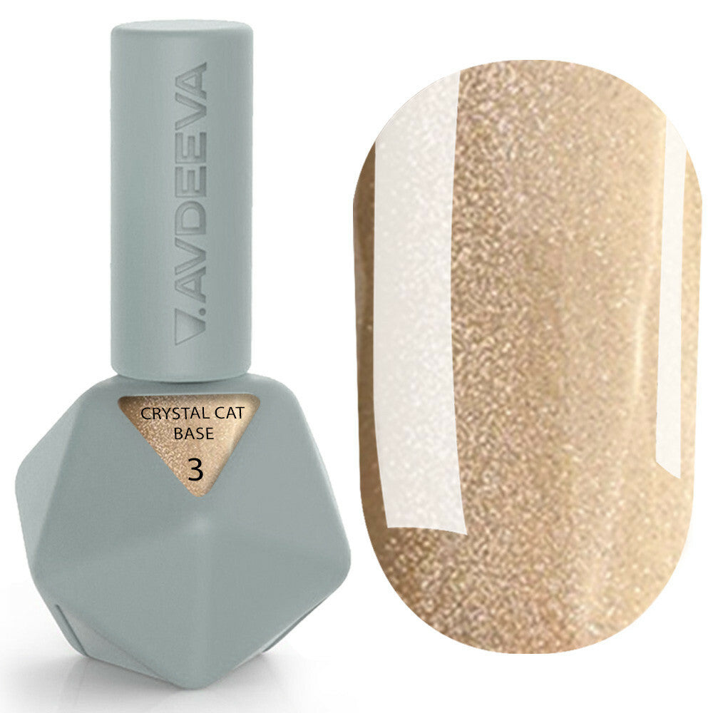 Victoria Avdeeva CRYSTAL CAT BASE 3 – Gold Camouflage Base with "Cat Eye" Effect 12ml