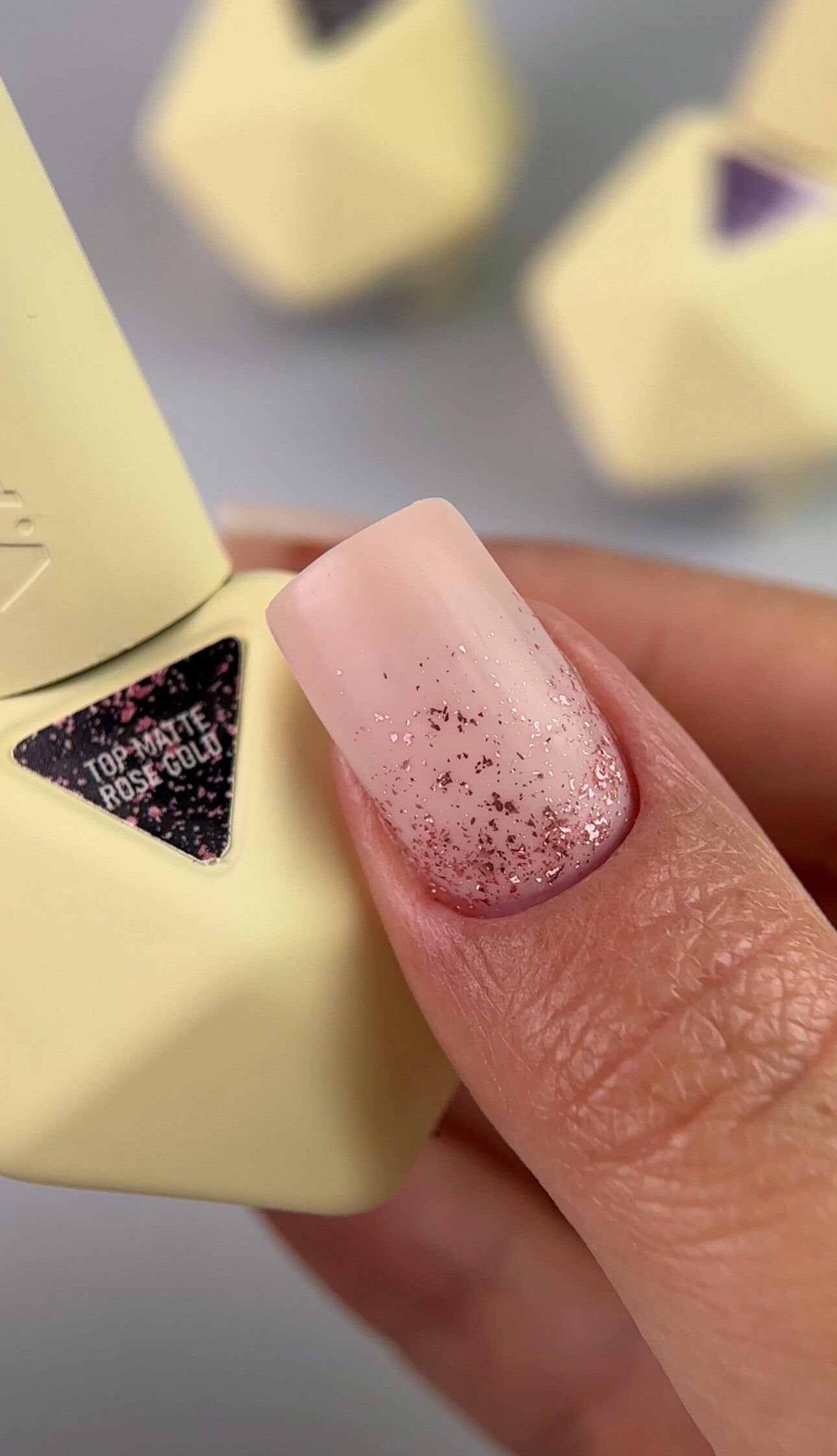V.AVDEEVA TOP Matte Rose Gold - matte top without a sticky layer with rose-gold potali particles, 12 ml