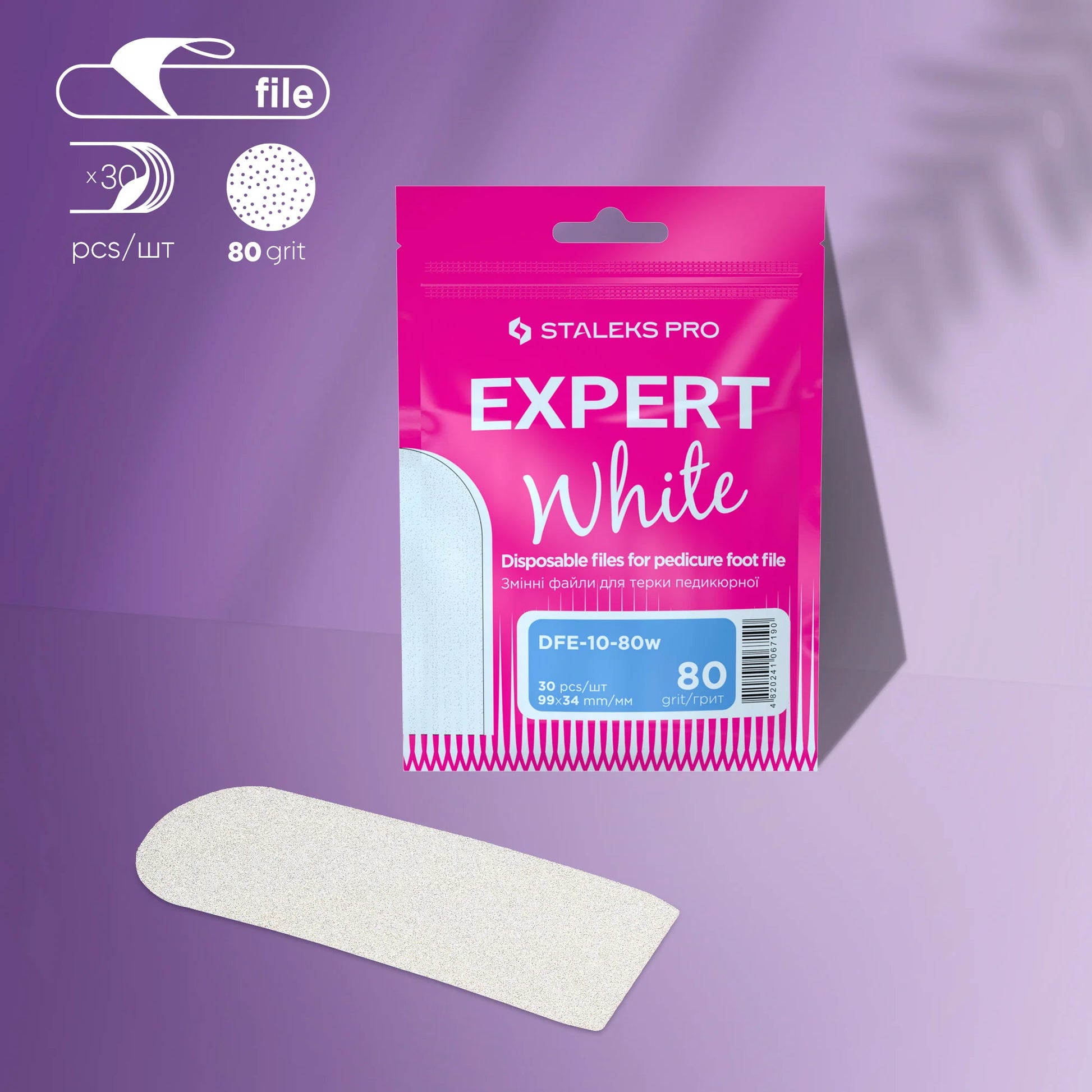 Disposable white files for metal foot file EXPERT 10