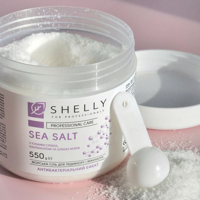 SHELLY, Bath salt with silver ions, panthenol and mint oil,  550 g