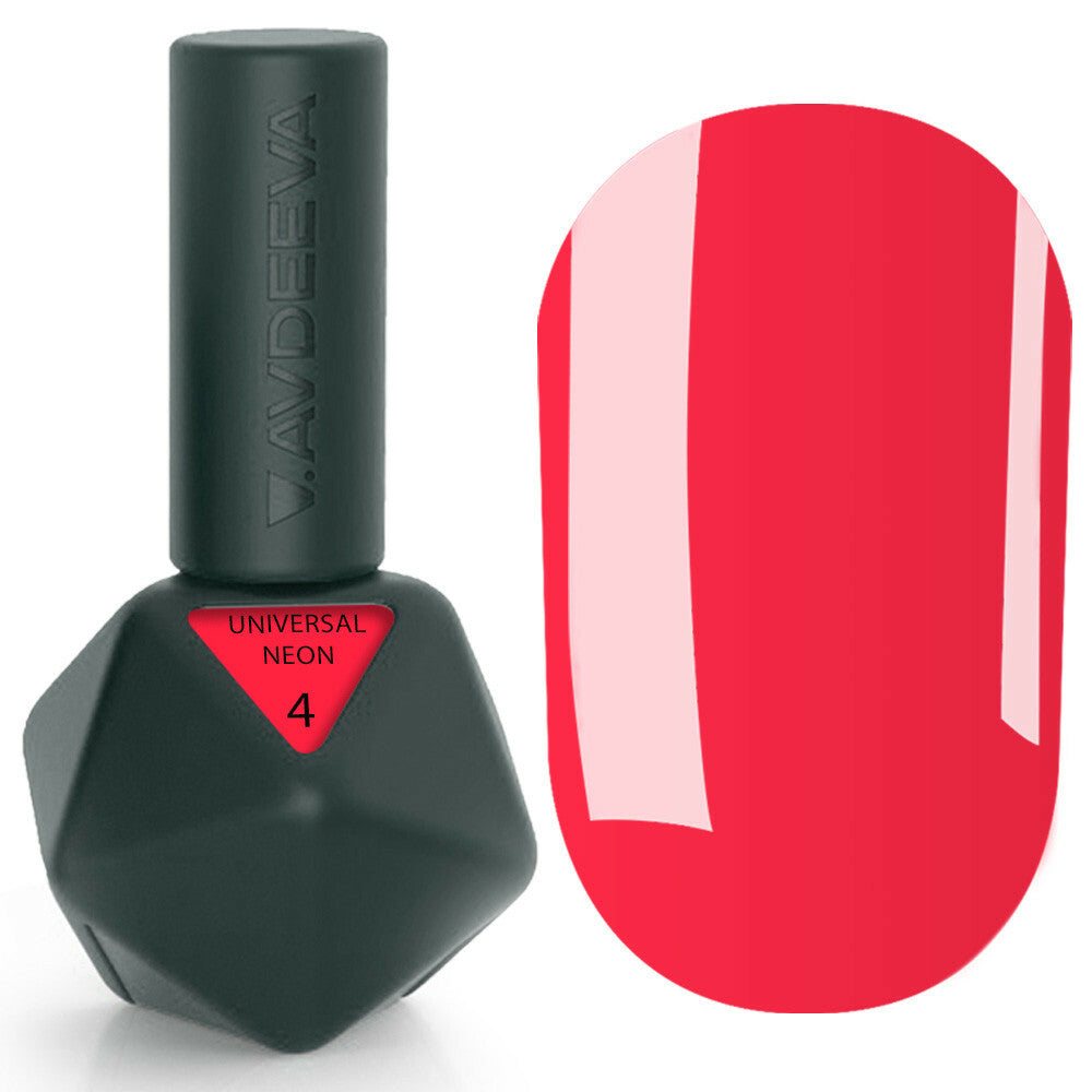 UNIVERSAL GEL NEON 4 V.Avdeeva – Warm Neon Red Liquid Acrygel for Sculpting & Strengthening 12ml