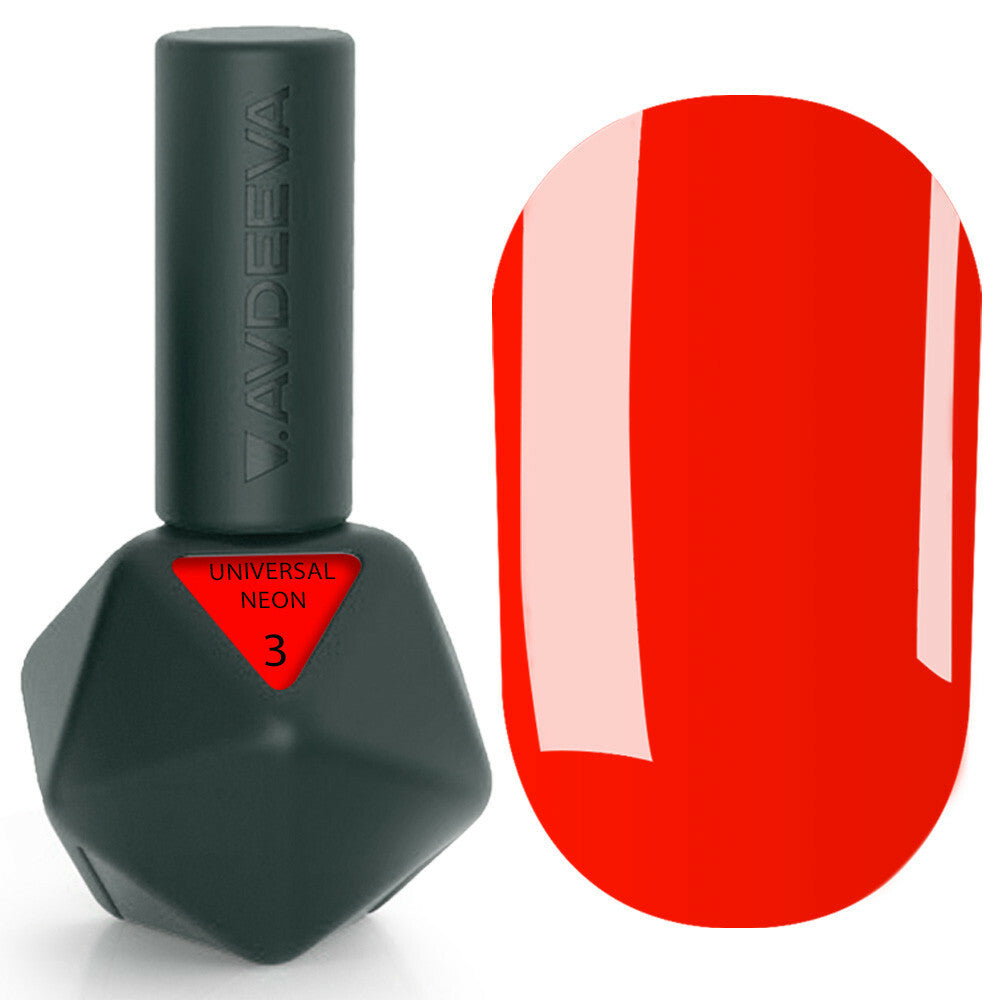 UNIVERSAL GEL NEON 3 Victoria Avdeeva – Neon-Rot Liquid Acrylgel zum Modellieren und Verstärken 12ml