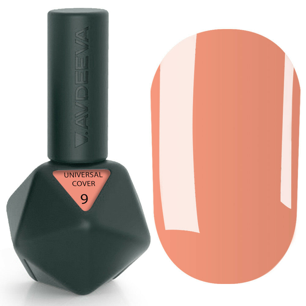 UNIVERSAL COVER GEL 9 Victoria Avdeeva — Intensives Pfirsichfarbenes Flüssiges Acrygel zum Modellieren und Verstärken 12ml