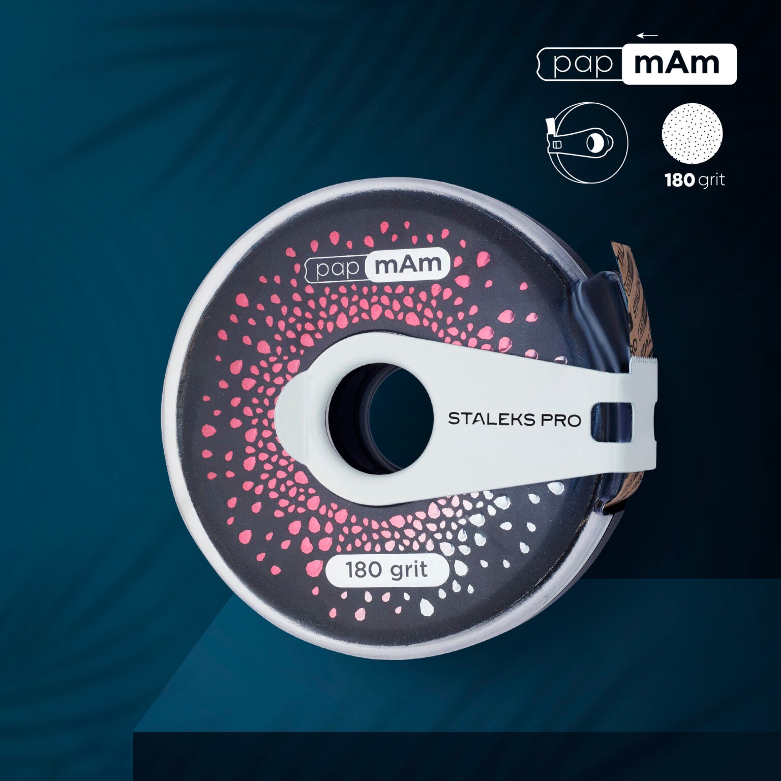 Nail file refill roll papmAm in a plastic case Staleks Pro Exclusive , 180 grit