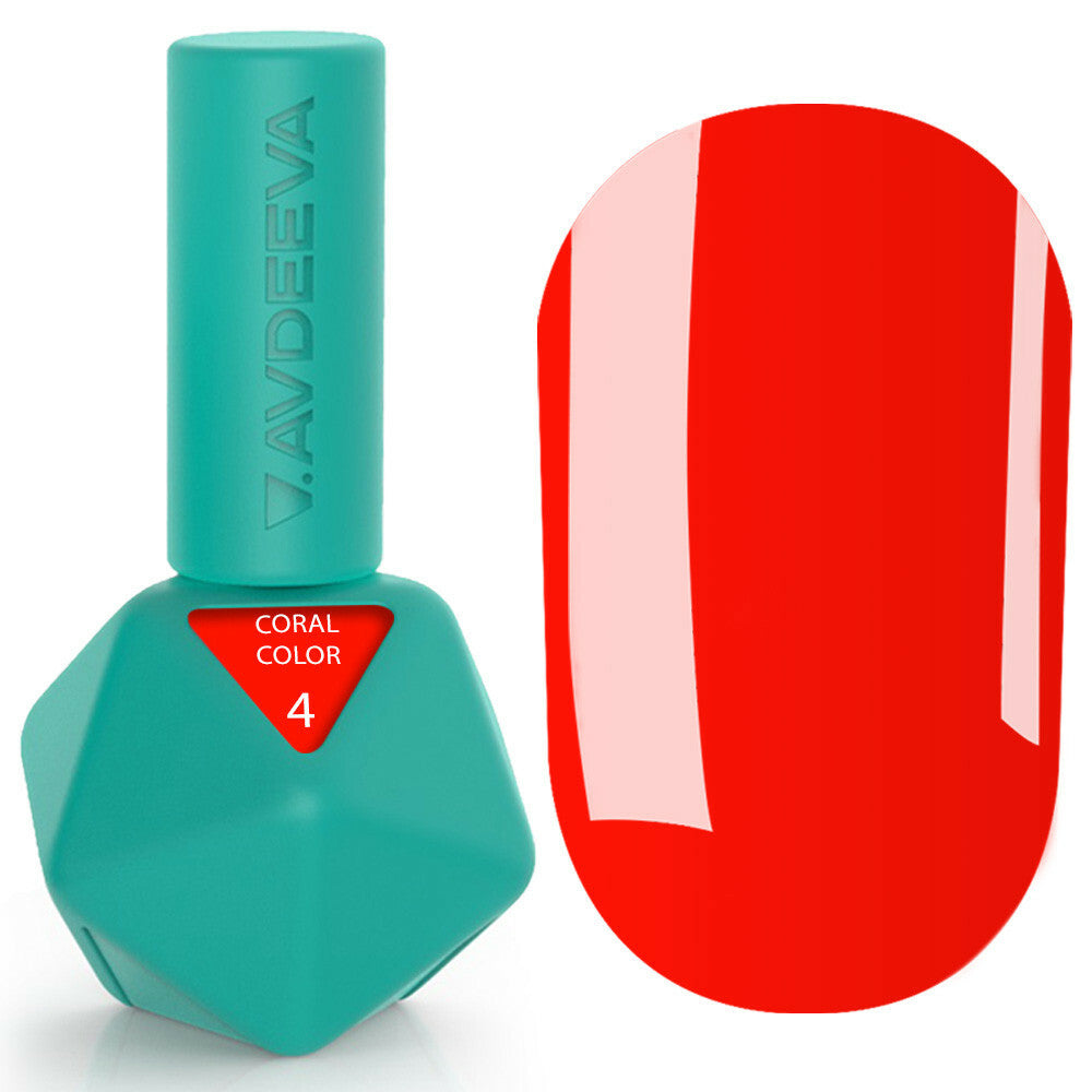 Victoria Avdeeva Gel Polish CORAL COLOR 4 – Rich Coral Red 12ml