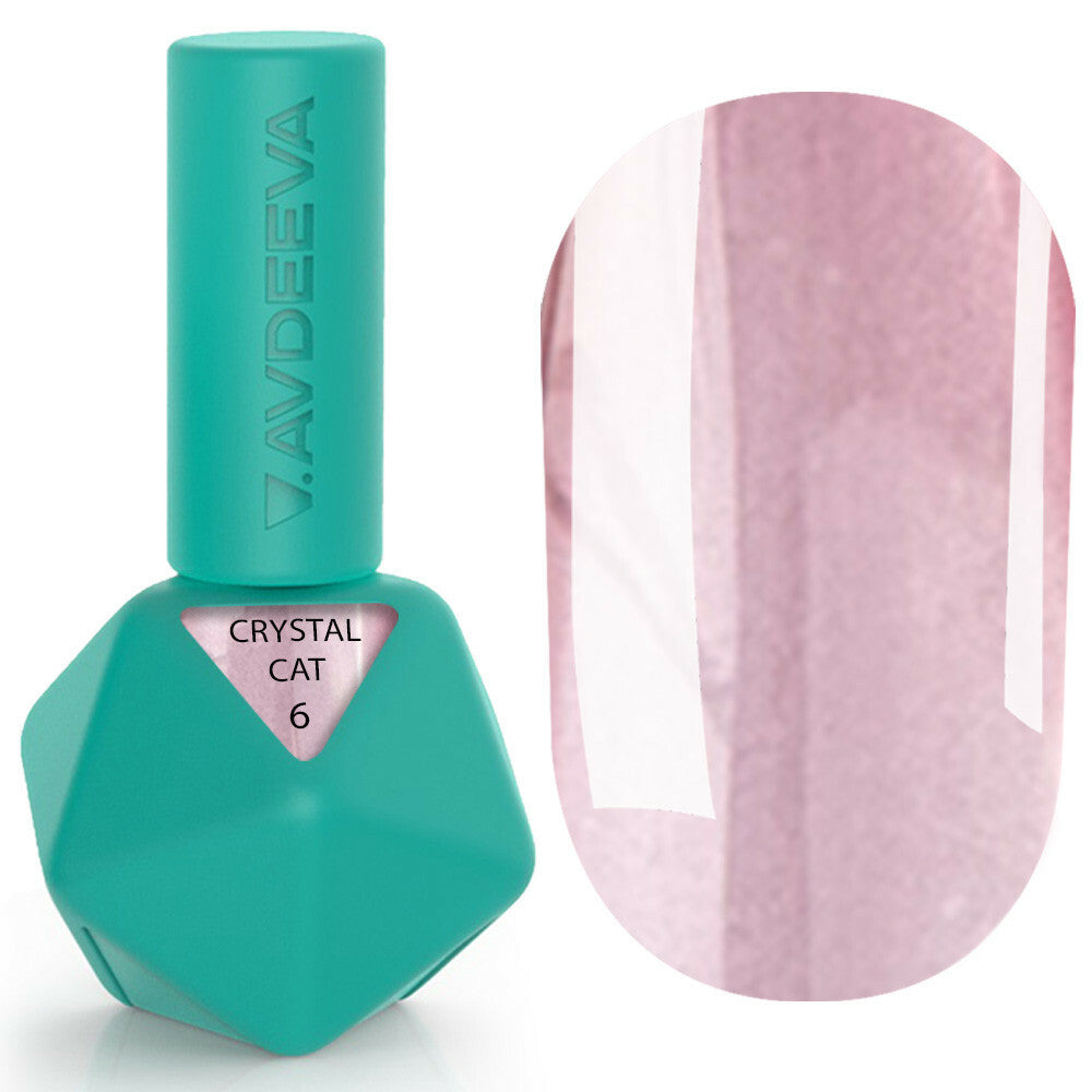 V. Avdeeva Gel Polish CRYSTAL CAT 6 – Crystal Cat Eye in Soft Lilac-Pink 12ml