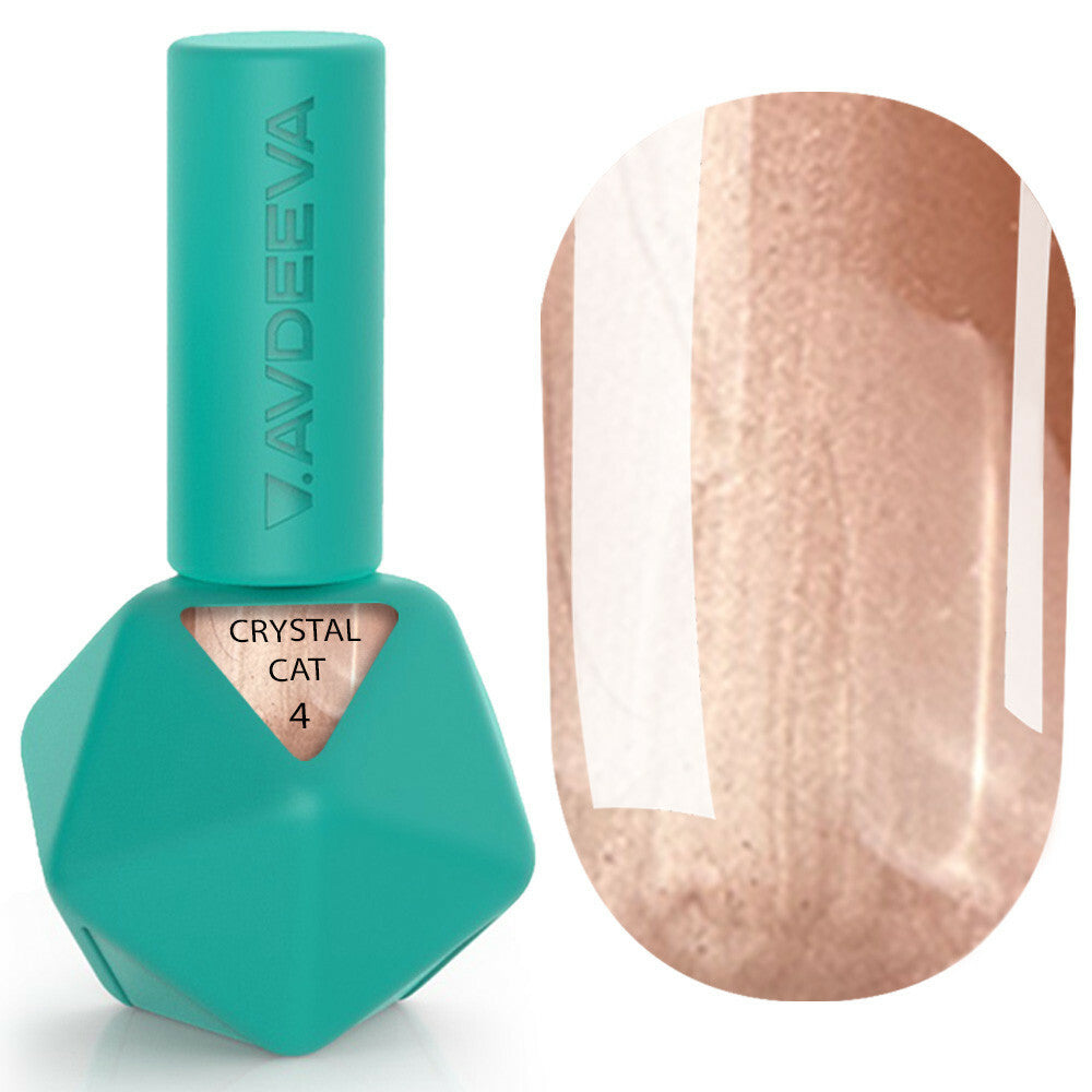 V. Avdeeva Gel Polish CRYSTAL CAT 4 – Crystal Cat Eye in Warm Caramel Gold 12ml