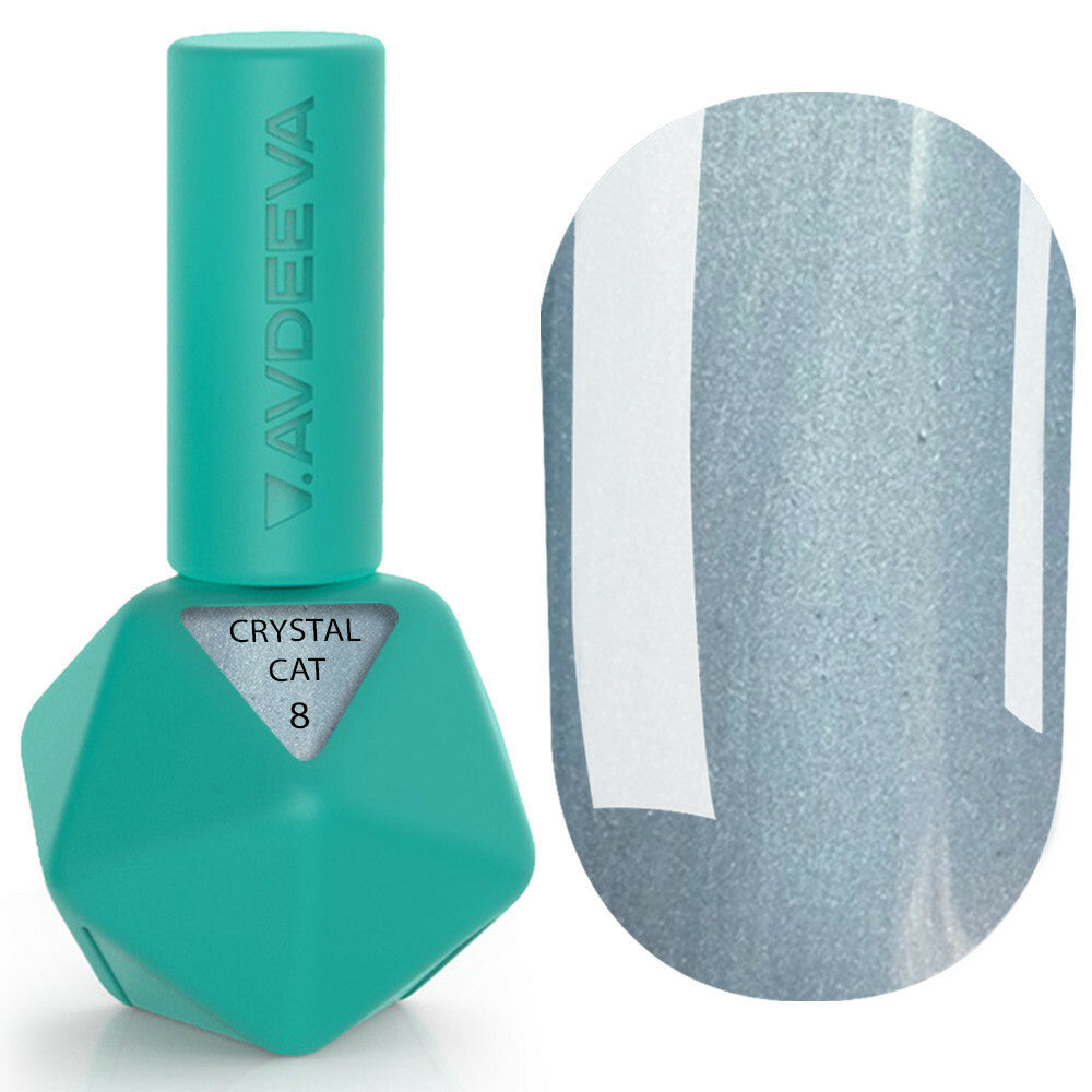 V. Avdeeva Gel Polish CRYSTAL CAT 8 – Crystal Cat Eye in Steel Blue Grey 12ml