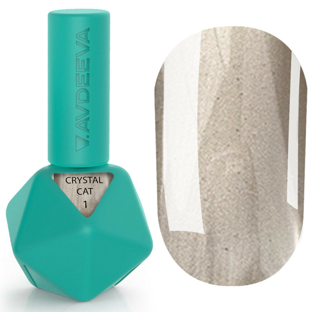 Victoria Avdeeva Gel Polish CRYSTAL CAT 1 – Crystal Cat Eye in a Champagne Metallic Shade 12ml