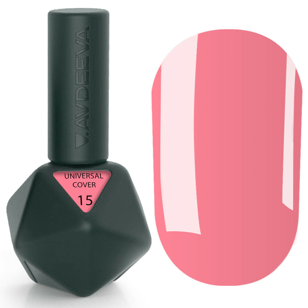 UNIVERSAL COVER GEL 15 Victoria Avdeeva — warmes korallenfarbenes flüssiges Acrygel (Liquid Gel) zum Modellieren und Verstärken 12ml