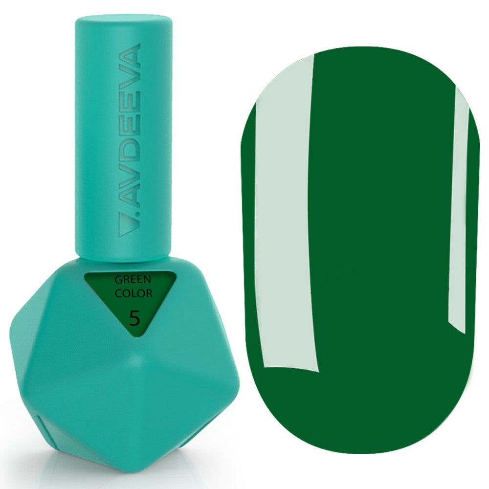 Victoria Avdeeva Gel Polish GREEN COLOR 5 — deep emerald green 12ml