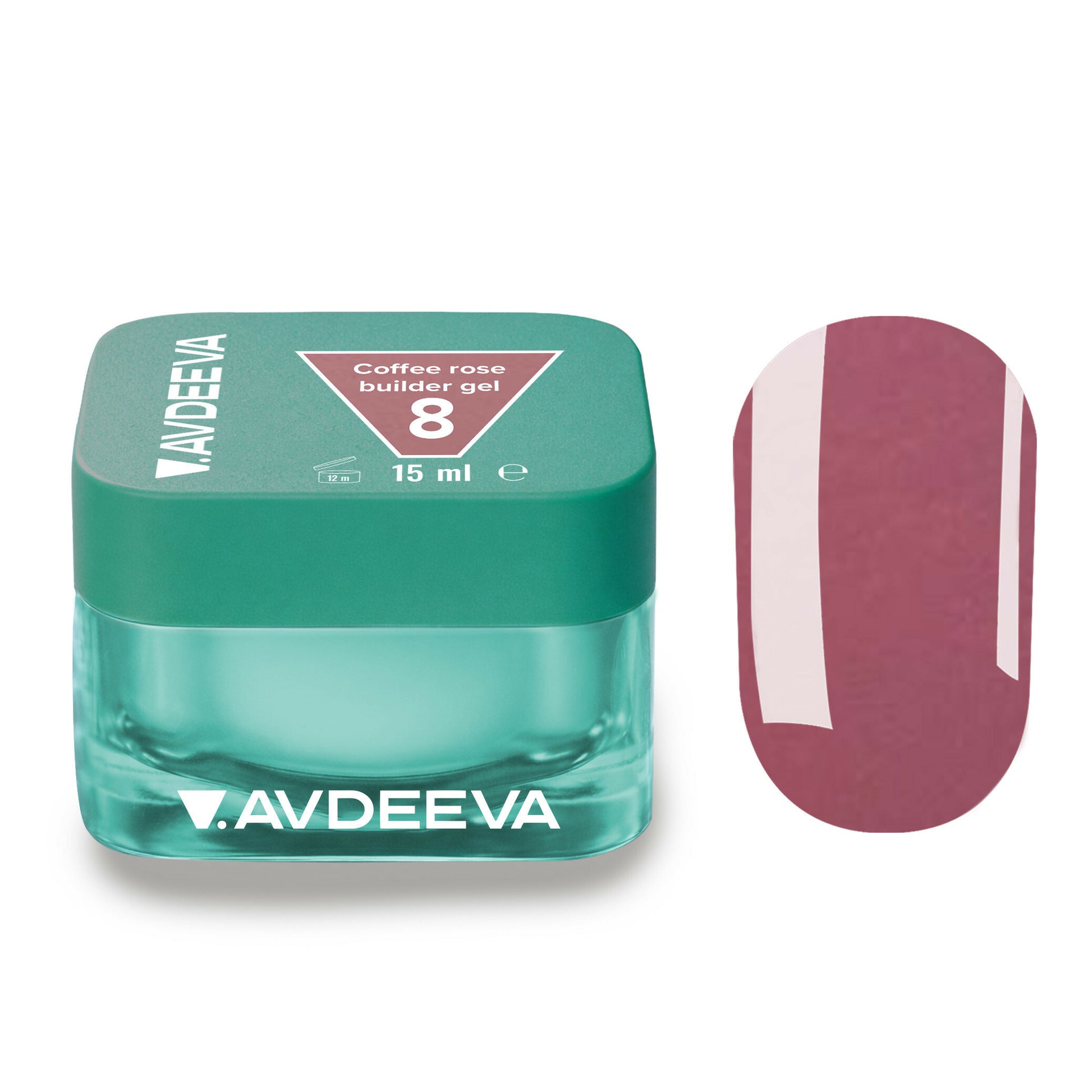 V.AVDEEVA COFFEE ROSE Builder Gel #08 – Deep Wine Brown 15 ml