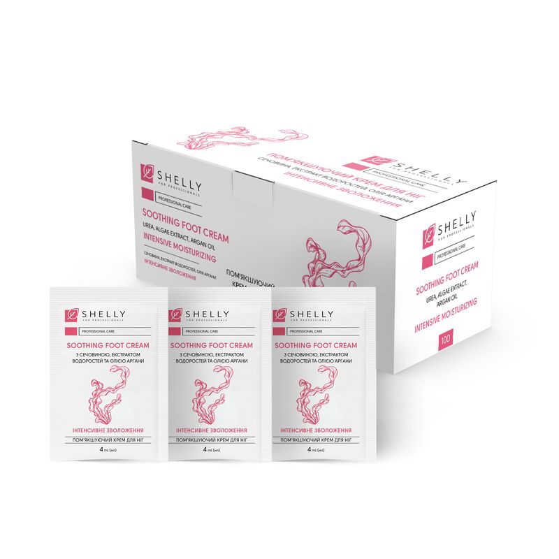 SHELLI  Softening foot cream with urea, algae extract and argan oil Shelly 4 ml x 100 pcs.