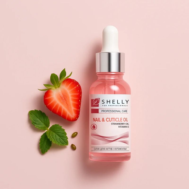 SHELLY, Nail and cuticle oil with strawberry extract and vitamin E, 30 ml